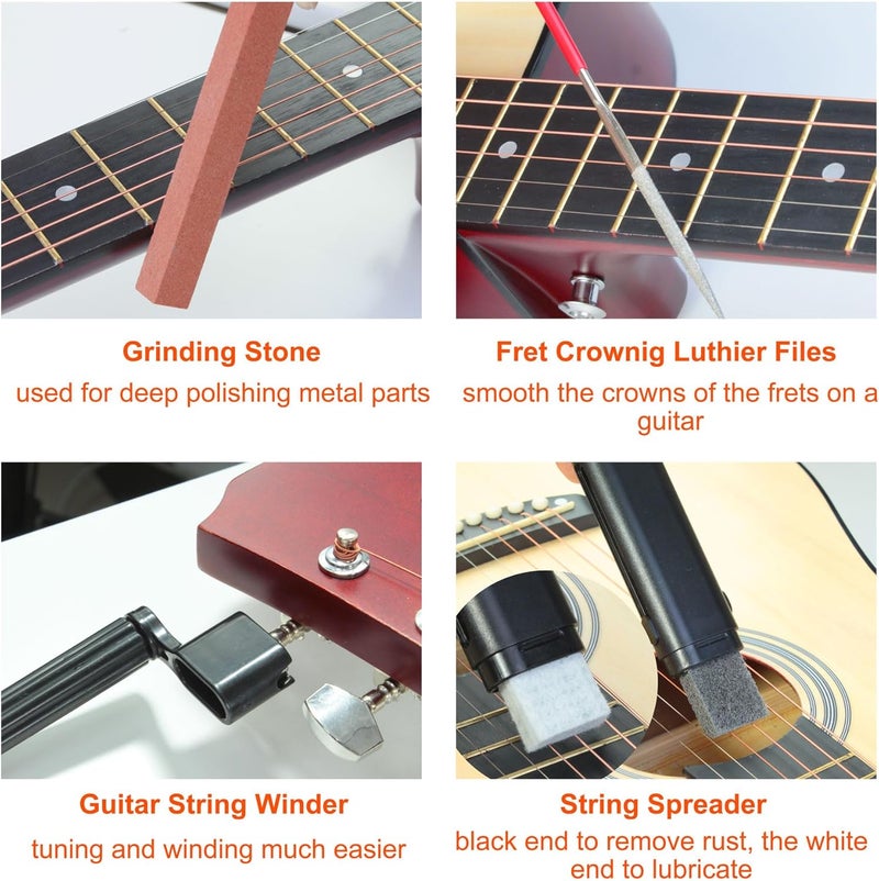 TIMDAM 79Pcs Guitar Maintenance Kit - Complete Setup & Repair Tools for Guitar, Ukulele, Bass, Mandolin, Banjo - Ideal Gifts for Musicians - Image 4